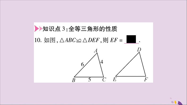 八年级数学上册第十二章全等三角形12-1全等三角形习题课件08