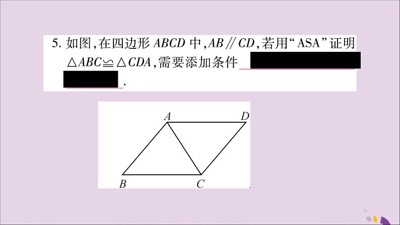 八年级数学上册第十二章全等三角形12-2三角形全等的判定第3课时三角形全等的判定（三）（ASA，AAS）习题课件第4页