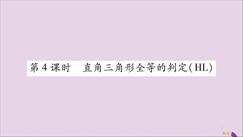 八年级数学上册第十二章全等三角形12-2三角形全等的判定第4课时直角三角形全等的判定（HL）习题课件01