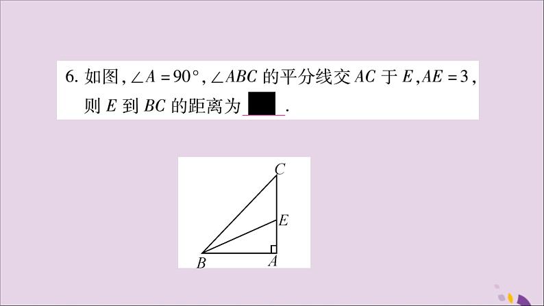 八年级数学上册第十二章全等三角形12-3角的平分线的性质第1课时角平分线的作法及性质习题课件第6页