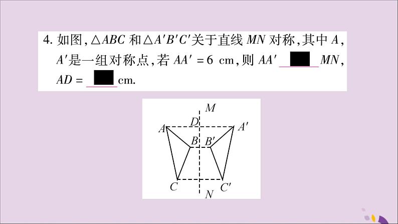 八年级数学上册第十三章轴对称13-2画轴对称图形第1课时画轴对称图形习题课件05