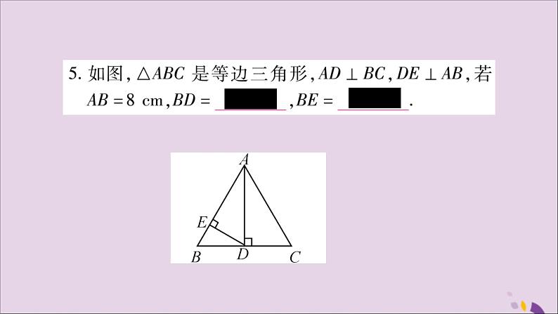 八年级数学上册第十三章轴对称13-3等腰三角形13-3-2等边三角形第2课时含30°角的直角三角形的性质习题课件06