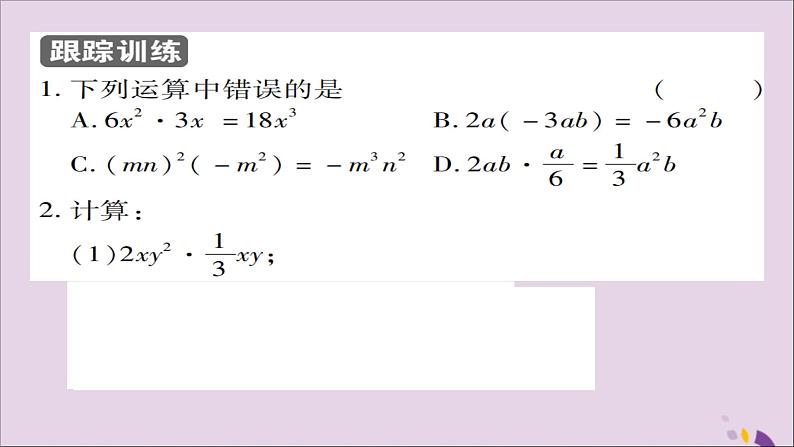 八年级数学上册第十四章《整式的乘法与因式分解》14-1整式的乘法14-1-4整式的乘法（第1课时）课件第5页