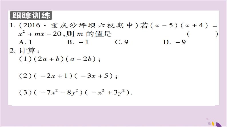 八年级数学上册第十四章《整式的乘法与因式分解》14-1整式的乘法14-1-4整式的乘法（第3课时）课件05