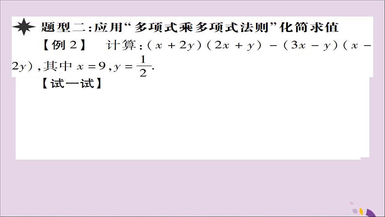 八年级数学上册第十四章《整式的乘法与因式分解》14-1整式的乘法14-1-4整式的乘法（第3课时）课件06