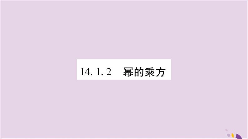 八年级数学上册第十四章整式的乘法与因式分解14-1整式的乘法14-1-2幂的乘方习题课件01