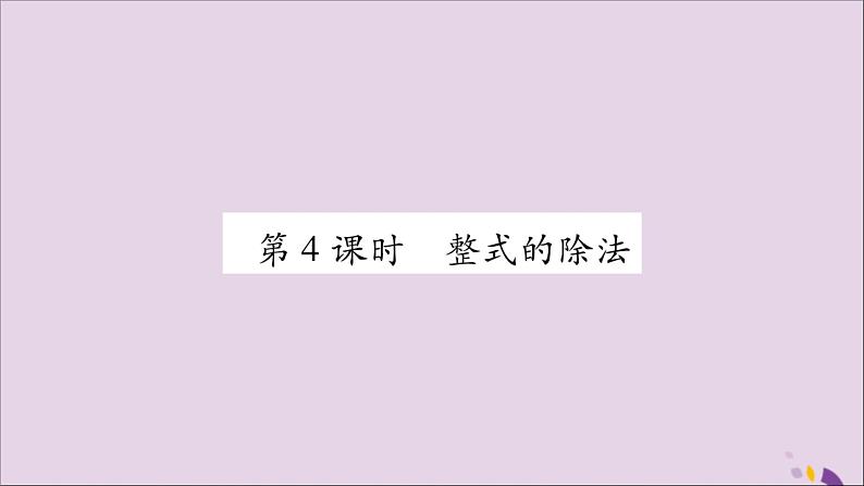 八年级数学上册第十四章整式的乘法与因式分解14-1整式的乘法14-1-4整式的乘法第4课时整式的除法习题课件01