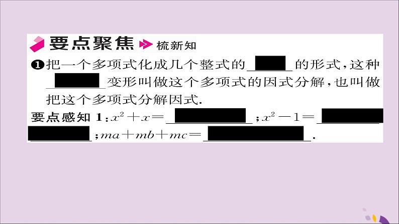 八年级数学上册第十四章整式的乘法与因式分解14-3因式分解14-3-1提公因式法课件02