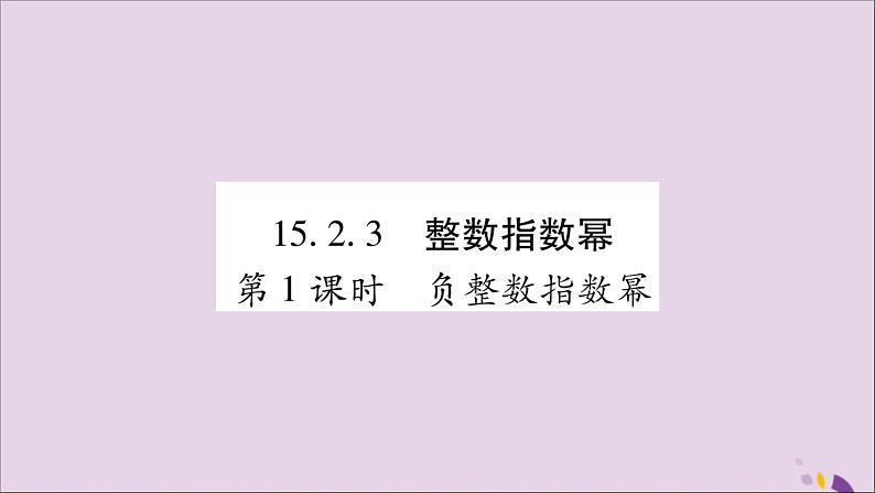 八年级数学上册第十五章分式15-2分式的运算15-2-3整数指数幂第1课时负整数指数幂习题课件01