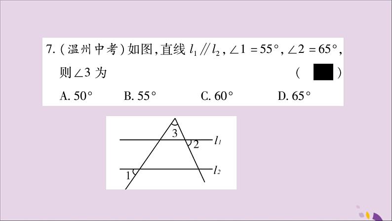 八年级数学上册第十一章三角形11-2与三角形有关的角11-2-1三角形的内角习题课件第6页