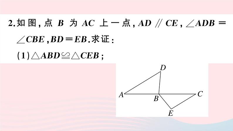 八年级数学上册期末复习专题巩固复习（1）三角形的计算与证明课件第5页