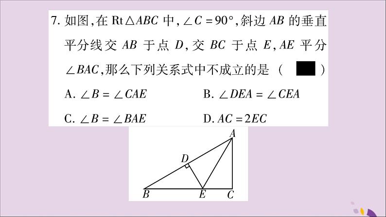 八年级数学上册双休作业（12）习题课件第8页