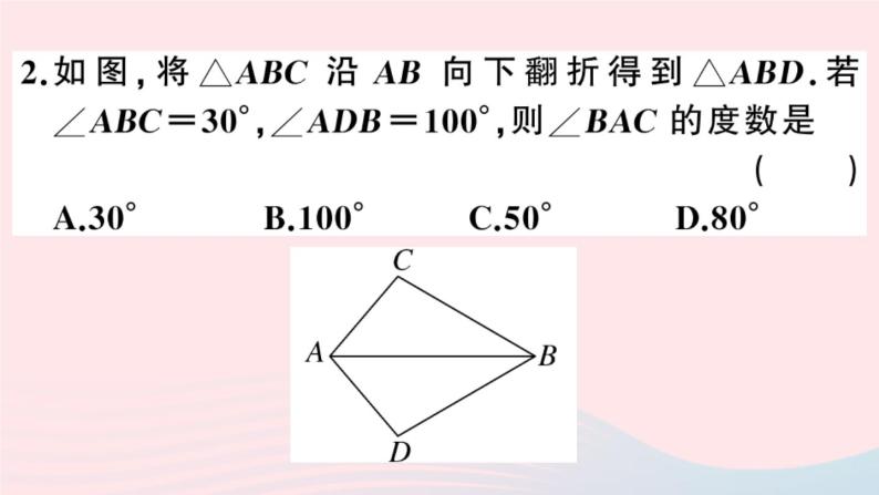 八年级数学上册综合滚动练习全等三角形的性质与判定课件03