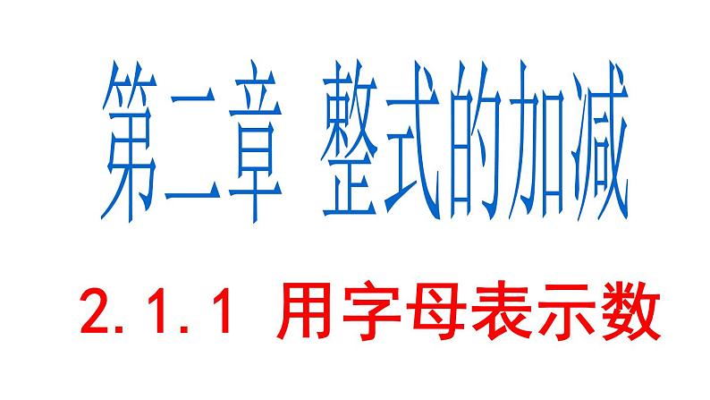 2.1.1 用字母表示数 PPT课件-人教版七上01