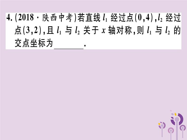 2019春八年级数学下册14微专题确定一次函数表达式的方法习题课件04