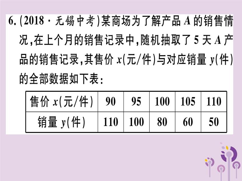 2019春八年级数学下册第二十章《数据的分析》20-1数据的集中趋势20-1-1-1平均数和加权平均数习题课件第7页