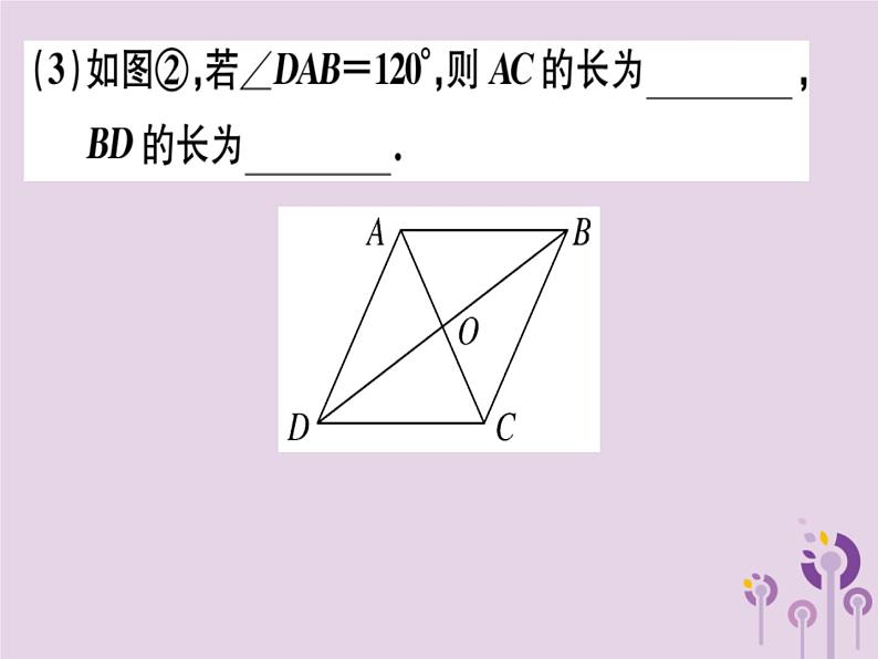 2019春八年级数学下册第十八章《平行四边形》18-2特殊的平行四边形18-2-2-1菱形的性质习题课件05