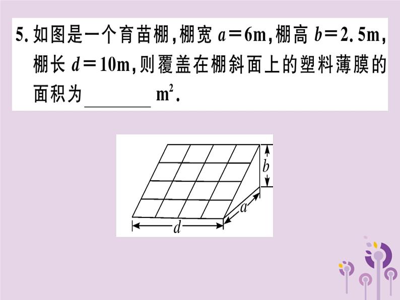 2019春八年级数学下册第十七章《勾股定理》17-1勾股定理17-1-2勾股定理在实际生活中的应用习题课件06