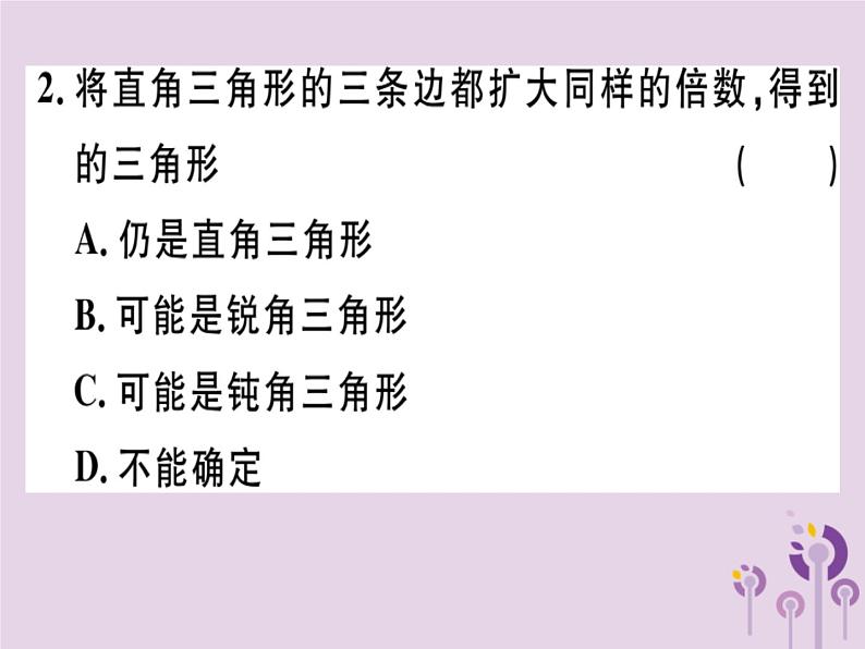 2019春八年级数学下册第十七章《勾股定理》17-2勾股定理的逆定理17-2-2勾股定理的逆定理的应用习题课件03