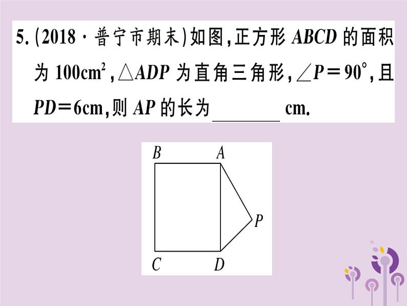 2019春八年级数学下册第十七章《勾股定理》17-1勾股定理17-1-1勾股定理习题课件08