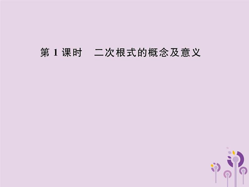 2019年春八年级数学下册第16章二次根式16-1二次根式第1课时二次根式的概念及意义课后作业课件01