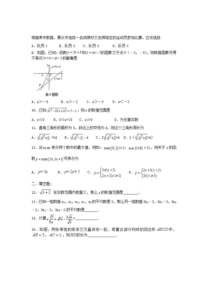 2021年人教版数学八年级下册 期末复习试卷四（含答案）02