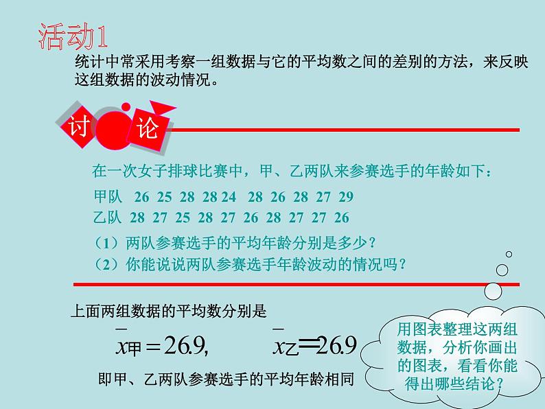 【精品】人教版初中数学八年级下册 20.2 数据的波动程度（第1课时） PPT课件03