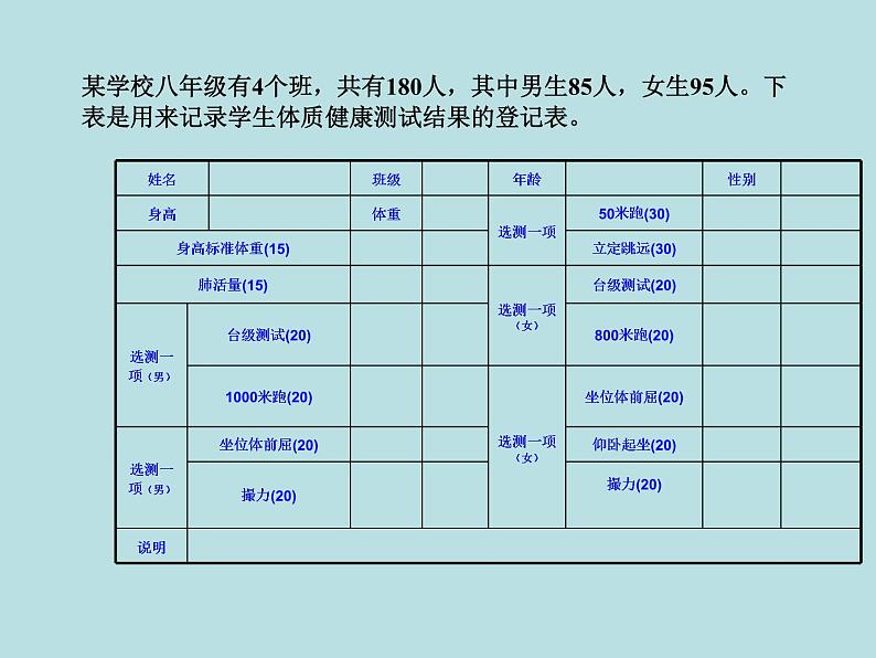 【精品】人教版初中数学八年级下册 20.3 体质健康测试中的数据分析 PPT课件03