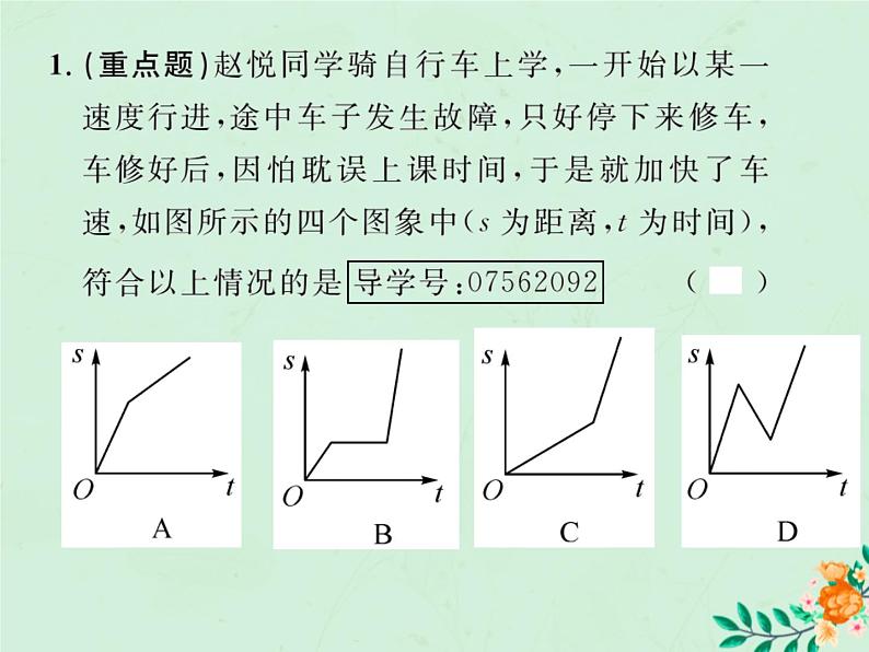 2019年春八年级数学下册第19章一次函数19-1函数19-1-2函数的图象第1课时函数的图象课后作业课件02