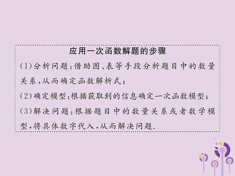 2019年春八年级数学下册第19章一次函数19-2一次函数19-2-2一次函数第4课时一次函数的应用习题课件05