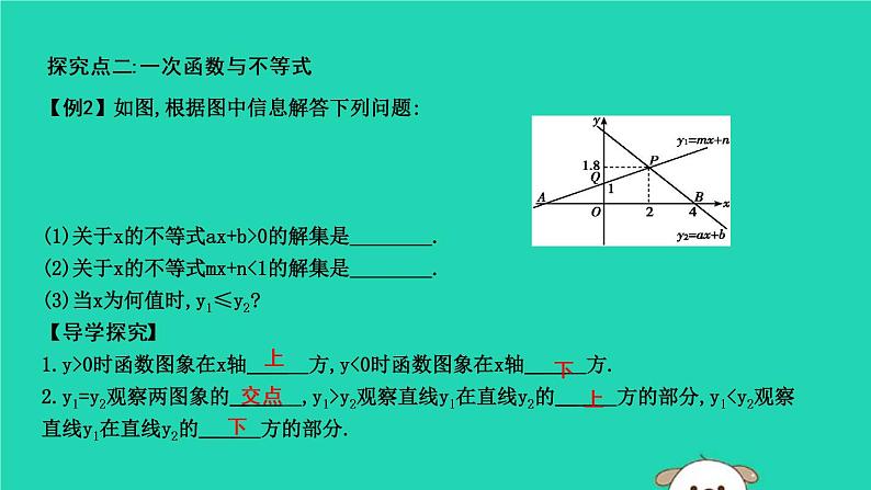 2019年春八年级数学下册第十九章一次函数19-2一次函数19-2-3一次函数与方程、不等式课件06