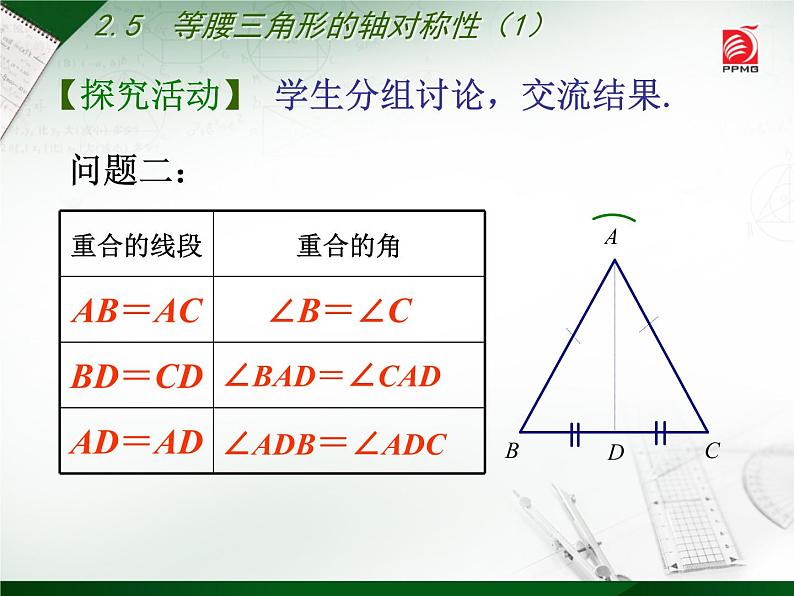 八年级上数学课件《等腰三角形的轴对称性》 (6)_苏科版第6页