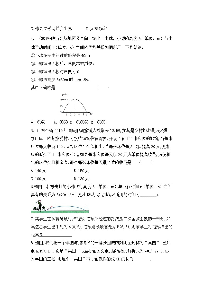2020年九年级中考数学高频考点靶向专题复习与提升专练 二次函数的应用第2页