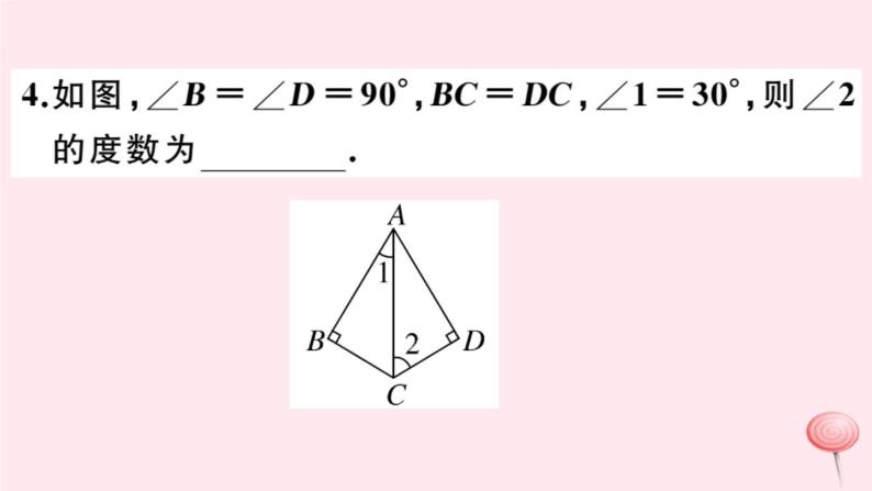 2019秋八年级数学上册第13章全等三角形13-2三角形全等的判定6斜边直角边习题课件06