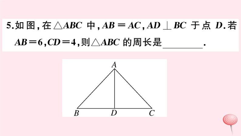 2019秋八年级数学上册第13章全等三角形13-3等腰三角形1等腰三角形的性质习题课件06