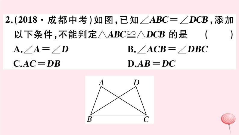 2019秋八年级数学上册第13章全等三角形本章热点专练习题课件03