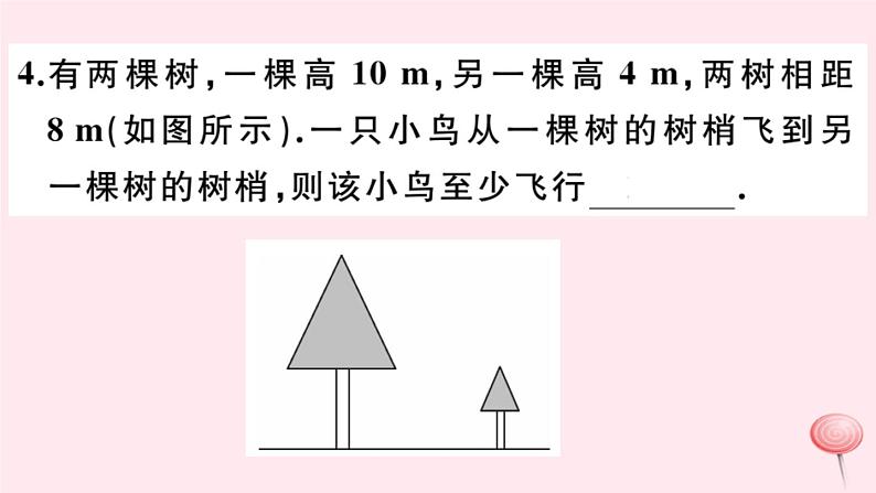 2019秋八年级数学上册第14章勾股定理14-2勾股定理的应用习题课件06