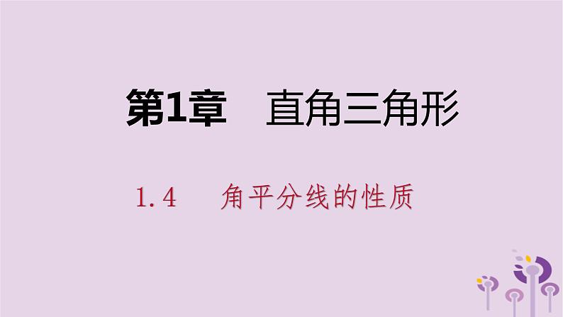 八年级下数学课件1-4   角平分线的性质_湘教版01