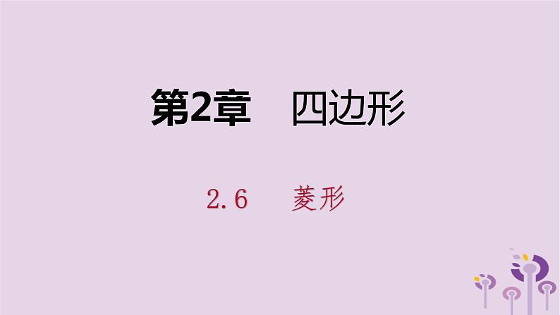 八年级下数学课件2-6   菱形_湘教版01