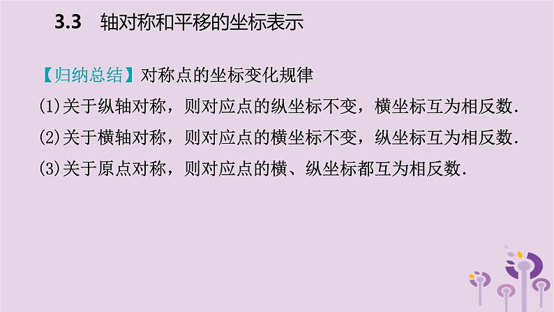 八年级下数学课件3-3 轴对称和平移的坐标表示_湘教版第6页