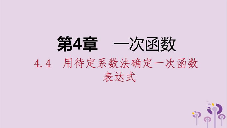 八年级下数学课件4-4   用待定系数法确定一次函数表达式_湘教版01