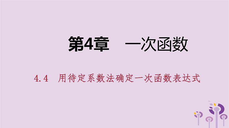 八年级下数学课件4-4  用待定系数法确定一次函数表达式_湘教版01