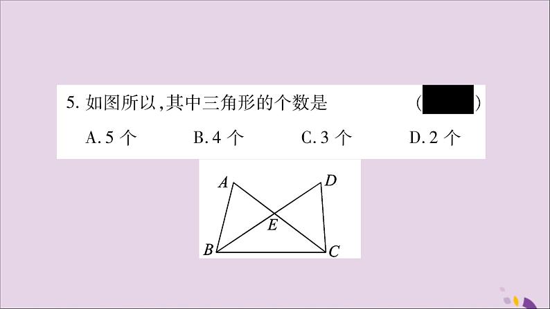 八年级数学上册第2章三角形2-1三角形第1课时三角形的有关概念及三边关系习题课件（新版）湘教版06