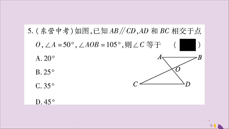 八年级数学上册第2章三角形2-1三角形第3课时三角形的内角与外角习题课件（新版）湘教版05