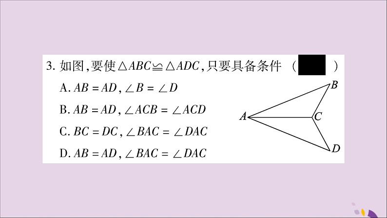 八年级数学上册第2章三角形2-5全等三角形第2课时全等三角形的判定（SAS）习题课件（新版）湘教版04