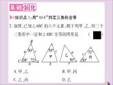 八年級數(shù)學(xué)上冊第2章三角形2-5全等三角形第3課時(shí)全等三角形的判定（ASA）習(xí)題課件（新版）湘教版