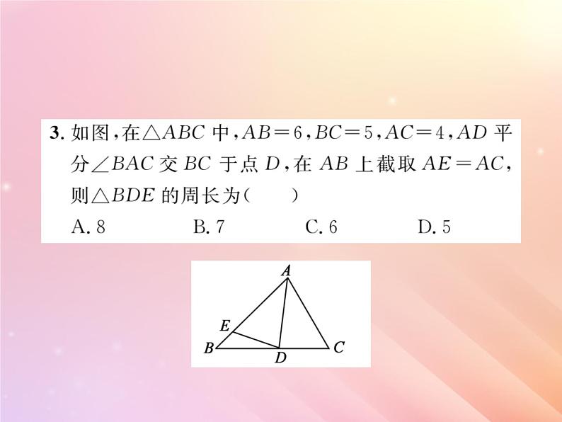 2019秋八年级数学上册第2章三角形2-5全等三角形（第2课时利用SAS判定三角形全等）习题课件（新版）湘教版04