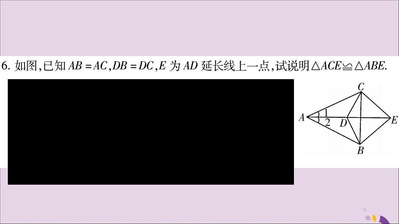 八年级数学上册第2章三角形2-5全等三角形第6课时全等三角形的性质与判定的综合运用习题课件（新版）湘教版08