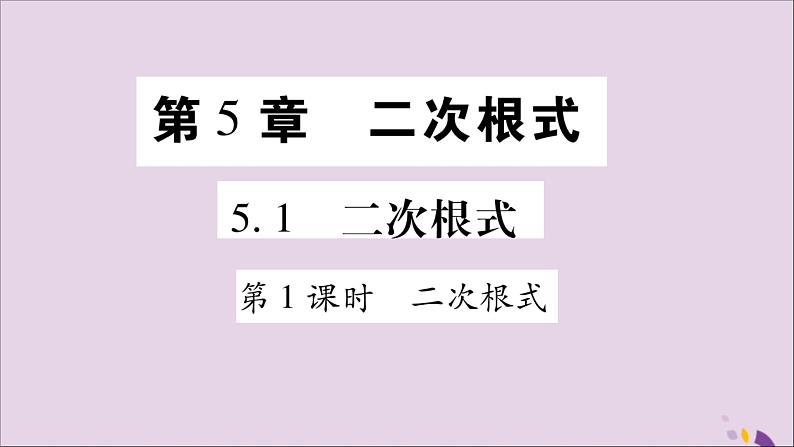 八年级数学上册第5章二次根式5-1二次根式第1课时二次根式习题课件（新版）湘教版01