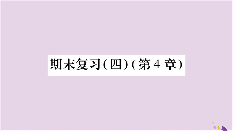 八年级数学上册期末复习（4）（第4章）习题课件（新版）湘教版01